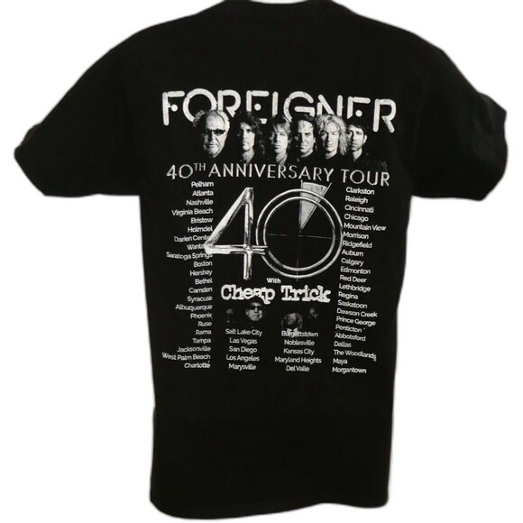 Foreigner Cheap Trick 40th Anniversary 2017 Tour Small T-Shirt - Picture 5 of 12